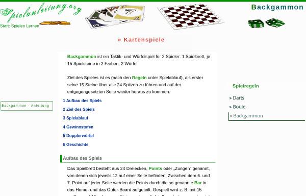 Vorschau von www.bg-info.de, Deutsches Backgammon-Portal