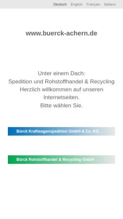 Vorschau der mobilen Webseite www.buerck-achern.de, Bürck & Habich Logistik GmbH & Co. KG