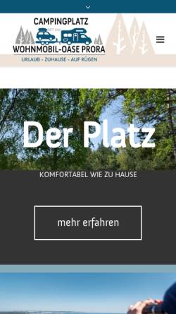 Vorschau der mobilen Webseite www.wohnmobilstellplatz-ruegen.de, Wohnmobilstellplatz Pfeifer