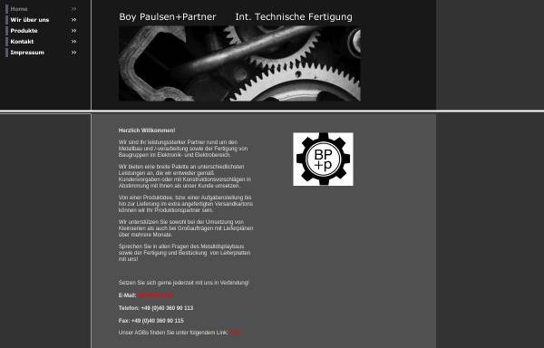 Vorschau von www.boypaulsen.de, BP+p GbR Internationale Technische Fertigung