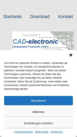 Vorschau der mobilen Webseite www.cad-electronic.de, CAD-Electronic GmbH
