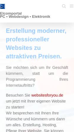 Vorschau der mobilen Webseite elcomportal.de, ElComPortal, Inh. Torsten Müller