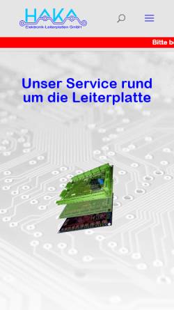 Vorschau der mobilen Webseite www.haka-lp.de, Haka Elektronik-Leiterplatten GmbH