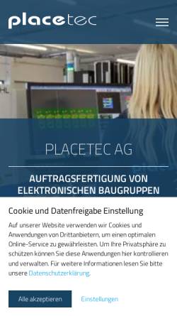 Vorschau der mobilen Webseite www.placetec.ch, PlaceTec AG