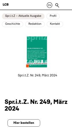 Vorschau der mobilen Webseite www.spritz.de, Sprache im technischen Zeitalter