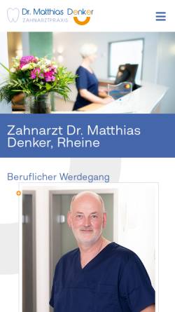 Vorschau der mobilen Webseite www.zahnarzt-denker-rheine.de, Dr. Matthias Denker