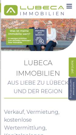 Vorschau der mobilen Webseite www.lubeca-immobilien.de, Lubeca Immobilien