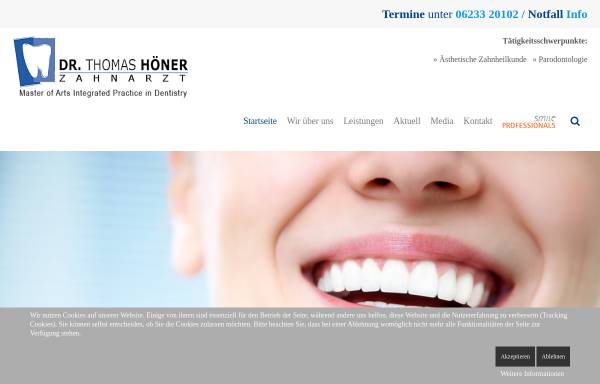 Vorschau von www.dr-thomas-hoener.de, Dr. med. dent. Thomas Höner