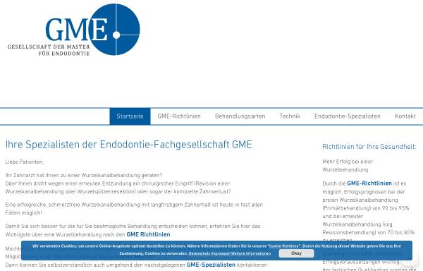 Vorschau von www.endomaster.de, GME - Gesellschaft der Master für Endodontie