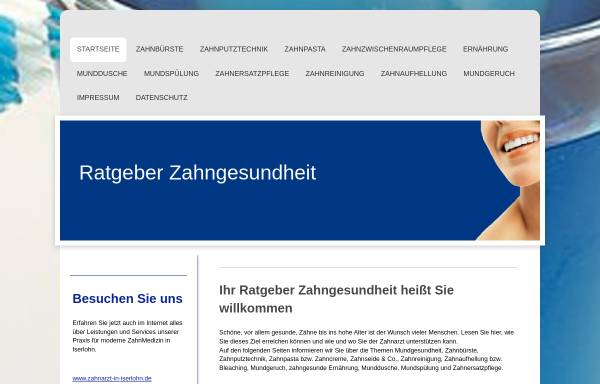 Vorschau von www.ratgeber-zahngesundheit.de, Ratgeber Zahngesundheit