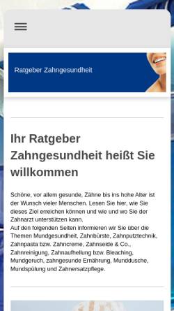 Vorschau der mobilen Webseite www.ratgeber-zahngesundheit.de, Ratgeber Zahngesundheit