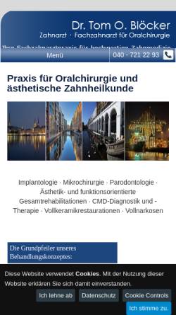 Vorschau der mobilen Webseite www.oralchirurgie-hamburg.eu, Blöcker, Dr. Tom - Fachzahnarzt für Oralchirurgie