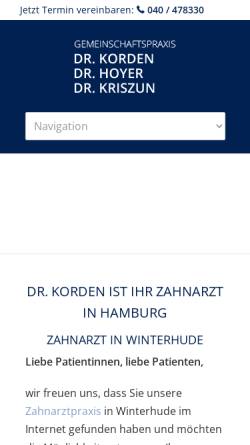 Vorschau der mobilen Webseite www.zahnarzt-korden.de, Korden, Dr. Friedrich