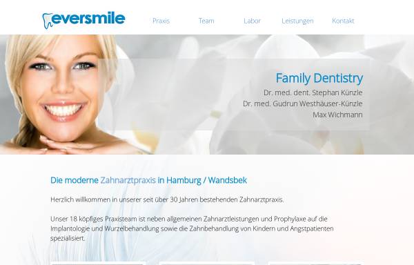 Vorschau von www.eversmile.de, Gemeinschaftspraxis Dr. Künzle und Dr. Westhäuser-Künzle