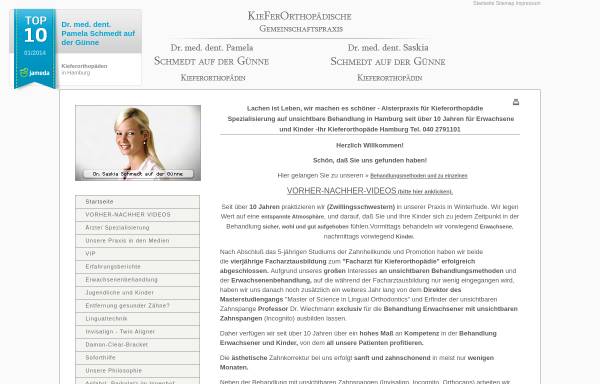 Vorschau von kfo-hamburg.de, Gemeinschaftspraxis Dres. Schmedt auf der Günne, Fachzahnärzte für Kieferorthopädie
