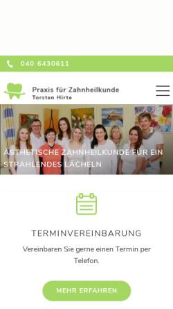 Vorschau der mobilen Webseite www.zahnarzt-hirte.de, Hirte, Torsten
