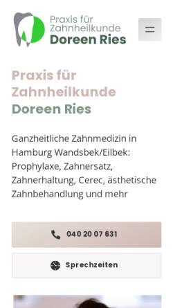 Vorschau der mobilen Webseite www.zahnarzt-hamburg-wandsbek.de, Müller, Olaf