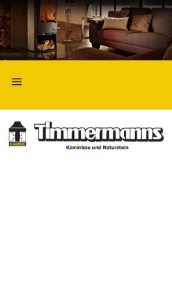 Vorschau der mobilen Webseite www.timmermanns-kamine.de, Timmermanns Kamine