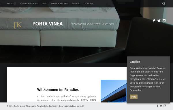Vorschau von www.porta-vinea.de, Porta Vinea Ferienappartements