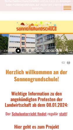 Vorschau der mobilen Webseite www.sonnengrundschule-fw.de, Sonnengrundschule Fürstenwalde