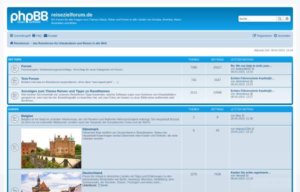 Vorschau von www.reisezielforum.de, Forum rund um Reisen, Urlaub und Ferien