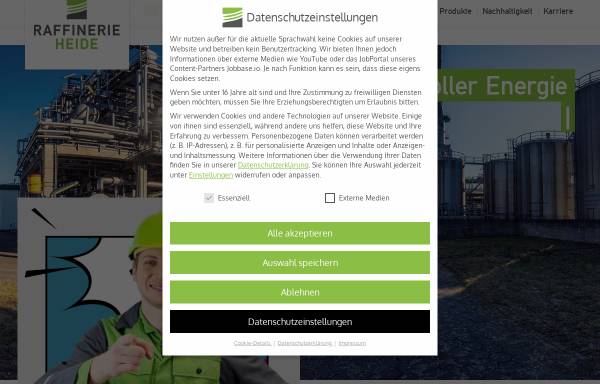 Vorschau von www.heiderefinery.com, Raffinerie Heide GmbH