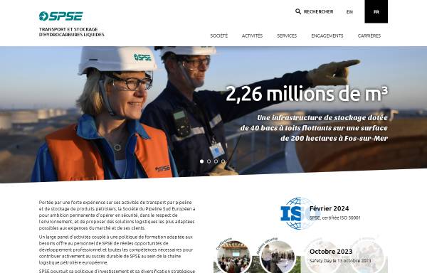 Vorschau von www.spse.fr, SPSE Südeuropäische Ölleitung, Lavera-Fos-Karlsruhe - Société du Pipeline Sud-Européen