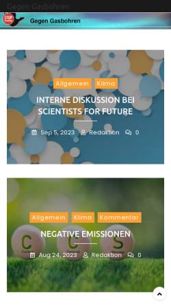 Vorschau der mobilen Webseite www.gegen-gasbohren.de, Gegen Gasbohren - Vereinigung der Initiativen gegen unkontrollierte Erdgassuche und Hydraulic 