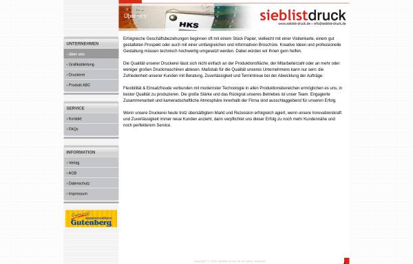 Vorschau von www.sieblist-druck.de, Sieblist Druck
