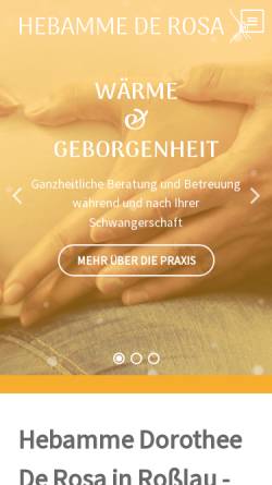 Vorschau der mobilen Webseite www.hebamme-derosa.de, De Rosa, Dorothee