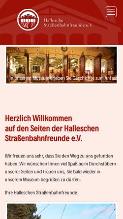 Vorschau der mobilen Webseite hsf-ev.de, Hallesche Straßenbahnfreunde e.V.