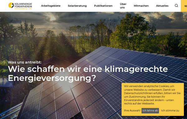 Vorschau von www.sfv.de, Solarenergie - Förderverein e.V.