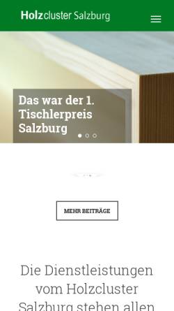 Vorschau der mobilen Webseite holzcluster.at, Holzcluster Salzburg