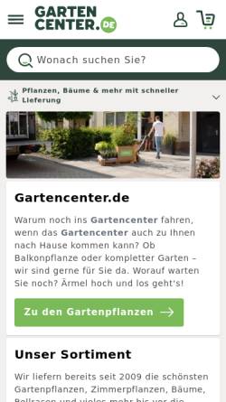 Vorschau der mobilen Webseite www.gartencenter.de, Gartencenter.de