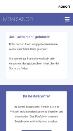 Vorschau der mobilen Webseite mein.sanofi.de, VHF-Portal