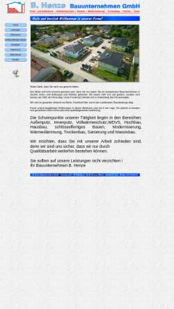 Vorschau der mobilen Webseite www.henzebau.de, B. Henze Bauunternehmen GmbH