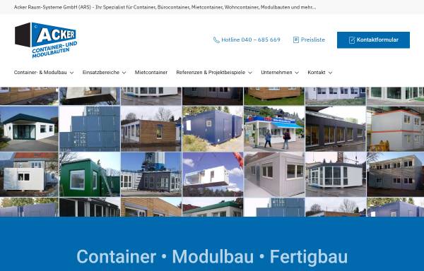 Vorschau von www.acker-container.com, Acker Raum-Systeme GmbH
