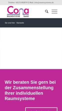 Vorschau der mobilen Webseite raumsysteme.de, Cona Raumsysteme GmbH