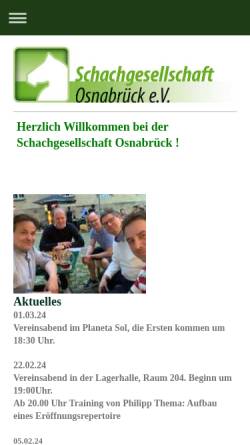 Vorschau der mobilen Webseite www.sg-osnabrueck.de, Schachgesellschaft Osnabrück e.V.