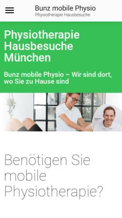 Vorschau der mobilen Webseite www.bunz-mobilephysio.de, Bunz mobile Physio