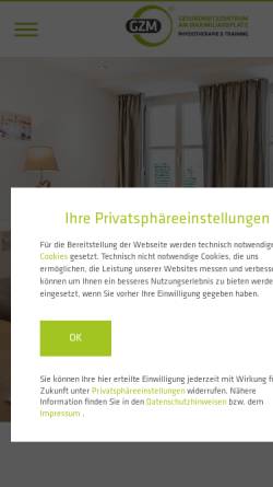 Vorschau der mobilen Webseite gzm-physio.com, Gesundheitszentrum am Maximiliansplatz