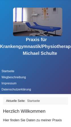 Vorschau der mobilen Webseite www.mschulte.de, Praxis für Krankengymnastik / Physiotherapie Michael Schulte