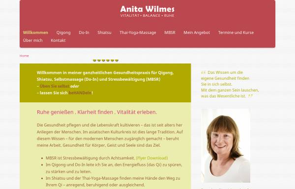 Vorschau von www.shiatsu-thaimassage.de, Anita Wilmes, Dozentin für Shiatsu, Qigong und Thaimassage