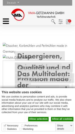 Vorschau der mobilen Webseite www.vma-getzmann.de, VMA-Getzmann GmbH