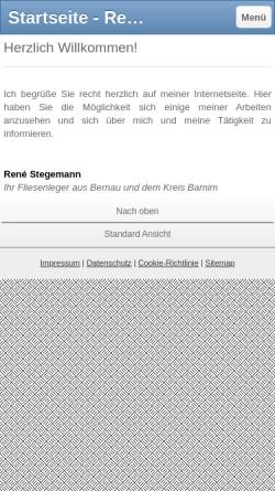 Vorschau der mobilen Webseite www.barnimer-fliesenleger.de, Fliesen- Platten- und Mosaikleger René Stegemann