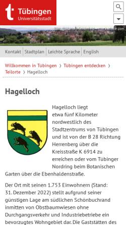 Vorschau der mobilen Webseite www.tuebingen.de, Hagelloch