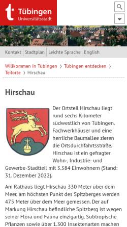 Vorschau der mobilen Webseite www.tuebingen.de, Hirschau