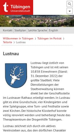 Vorschau der mobilen Webseite www.tuebingen.de, Lustnau