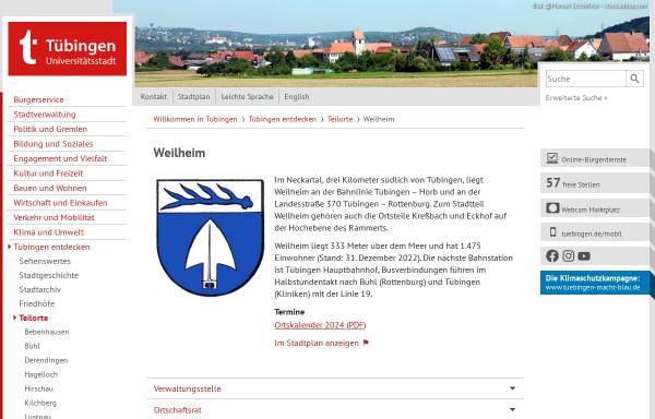 Vorschau von www.tuebingen.de, Weilheim
