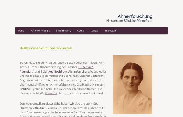 Vorschau von www.ahnenforschung-heidemann.de, Heidemann
